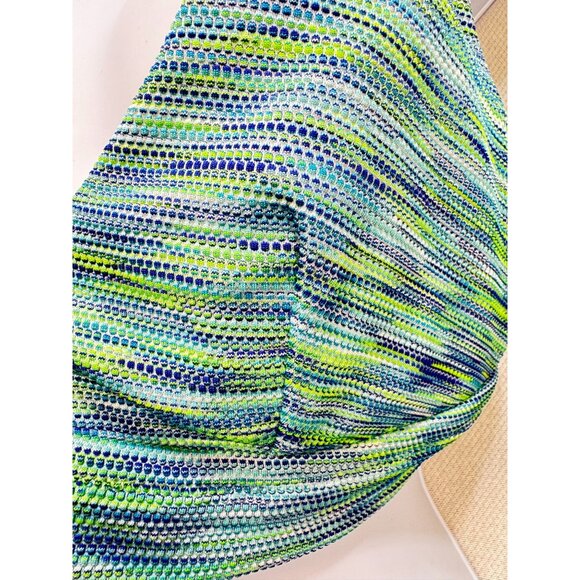 Aerie Womens Scoop Space Dye Bikini Top Swimwear Sze XL Green Blue Stretch Beach - Picture 4 of 8